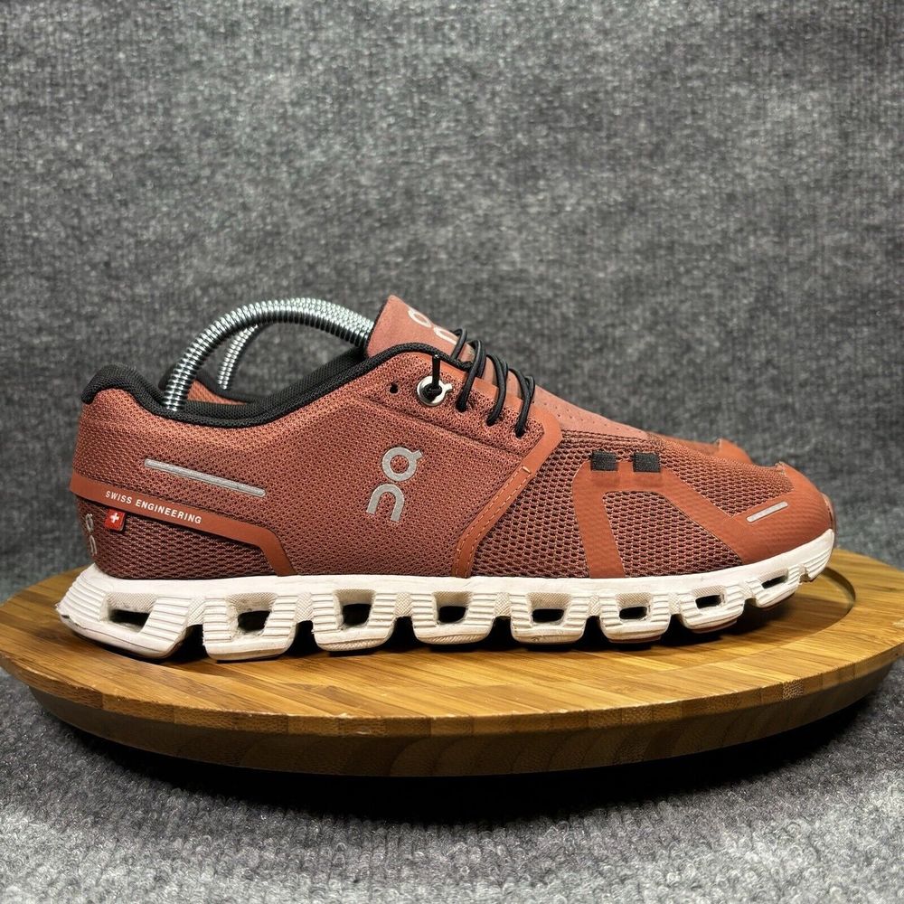 On Cloud 5 Womens shoes Size 7 Rust Black Slip On Running Sneakers